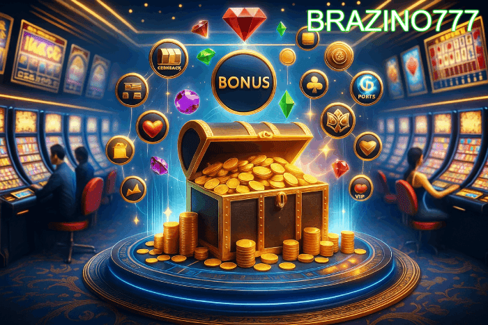 Baú de bônus Cassino BRAZINO777 prêmios e recompensas
