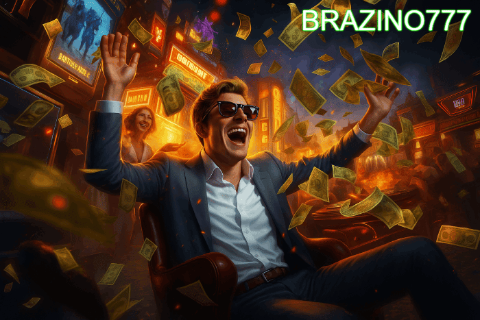 Ganhador feliz Cassino BRAZINO777 apostas vitoriosas